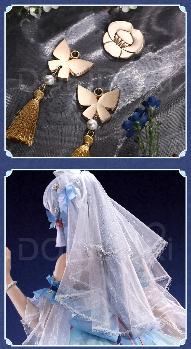 Kamisato Ayaka Doujin Cosplay Costume Game Genshin Impact Cosplay DokiDoki-SR Kamisato Ayaka Cosplay Women White Dress Costume