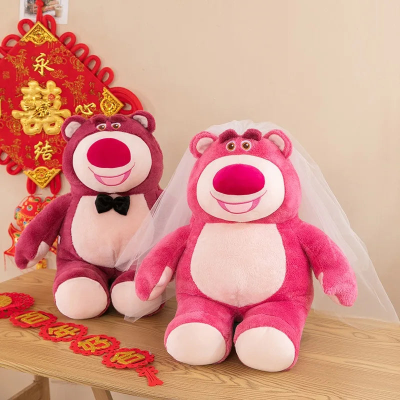 New 40-80cm Large Size Kawaii Strawberry Bear Series Plush Toy Pillow Doll Wedding Interior Accessories Couple Gift