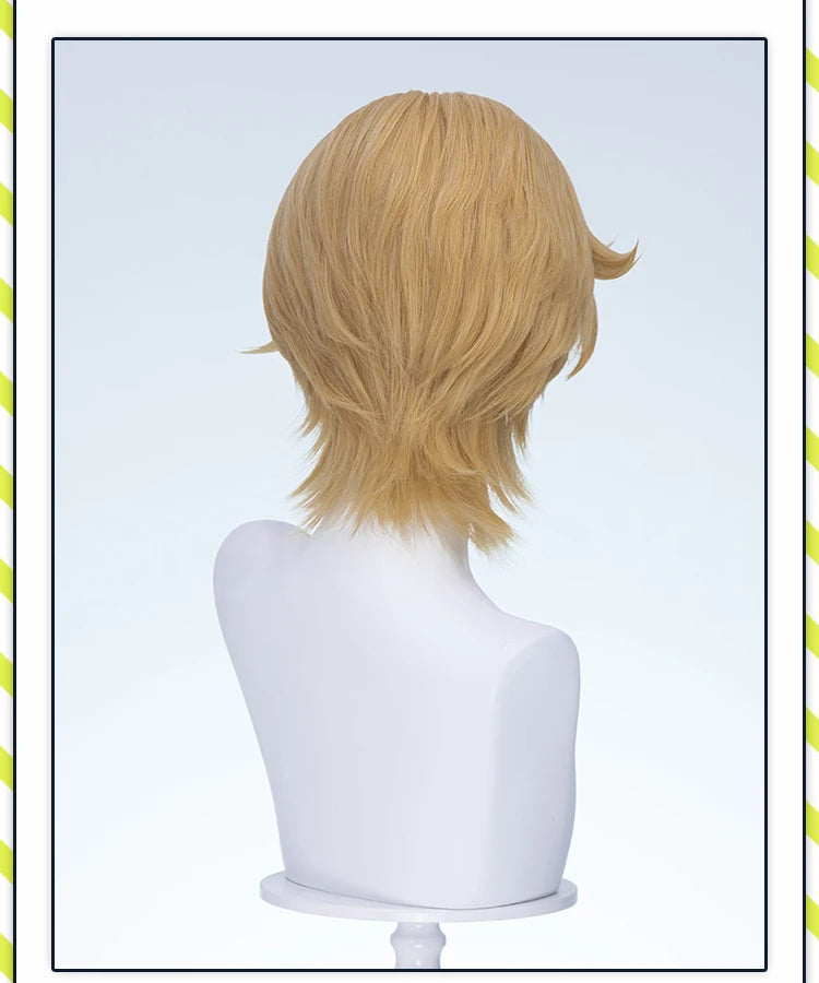 IN STOCK Jimmy Curly Wig Game Mouthwashing Cosplay DokiDoki Men 35cm Short Hair Jimmy Cosplay Free Wig Cap