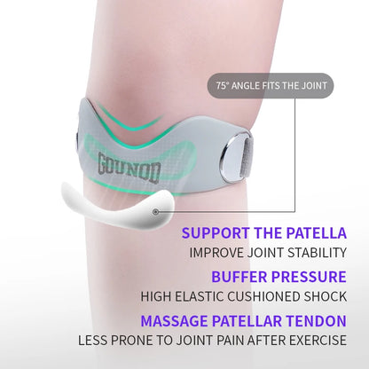 Patella Tendon Knee Strap for Pain Relief Elastic Silicone Stabilizer Brace with Patellar Ring Protection