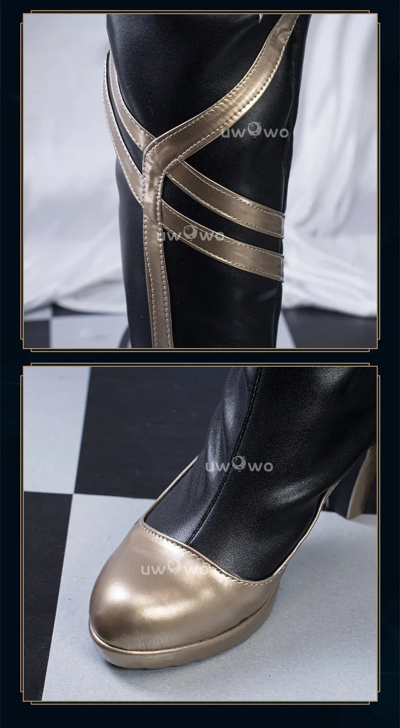 UWOWOW Ahri Shoes Game League of Legends/LOL: Immortalized Legend Ahri Cosplay Shoes Size 35-44 High Tube