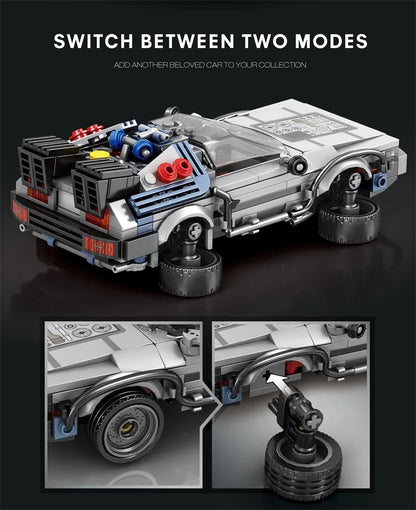 1:24 Classic Movie Racing Car Building Blocks MOC Model Sport Cars Toys Back Future Bricks Vehicle Festival Gifts for Boys Kids