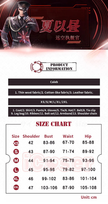 iCoser Love and Deepspace Caleb Cosplay Costume Wig Farspace Colonel Uniform Trench Hat Halloween Party Women Men Carnival Props