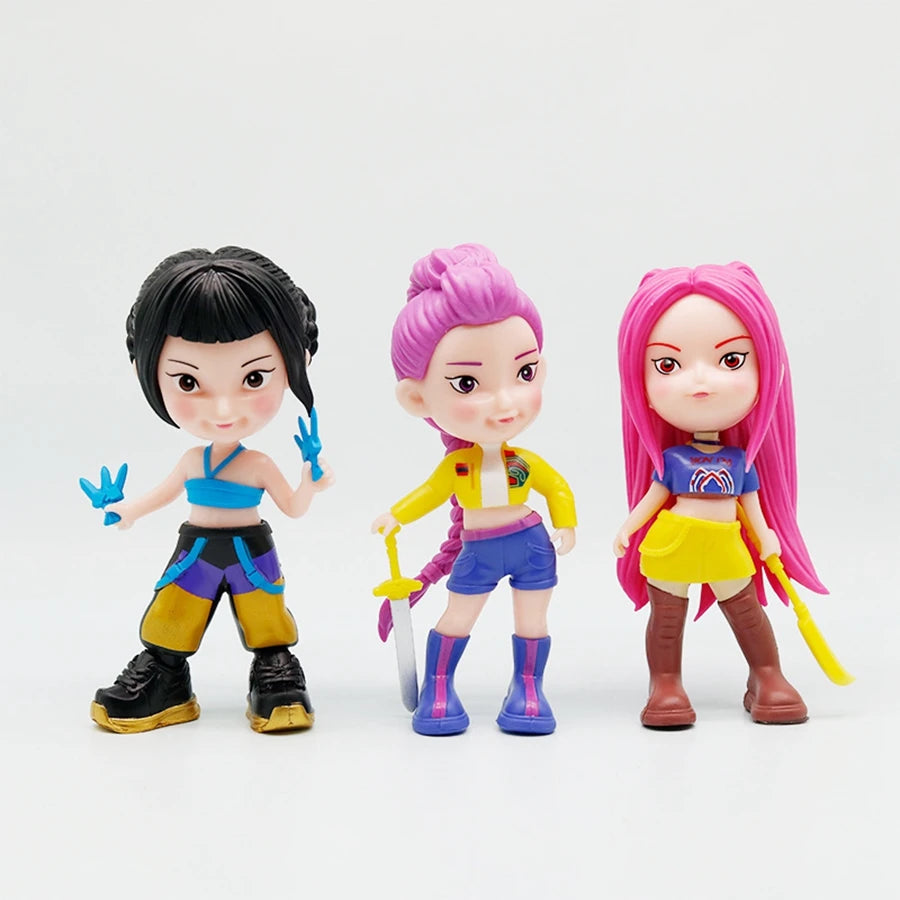 15.5cm KPop Demon Hunters Anime Figure Cartoon Cute Rumi Action Figure Kawaii Mira/Zoey Figurine PVC Collection Model Doll Toys