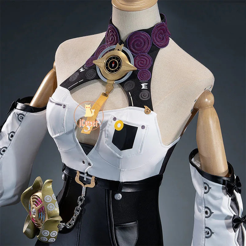 Zenless Zone Zero Yidhari Cosplay Costume Wig Uniform Bodysuit Hat Spook Shack Halloween Party for Women Girls Role Play Outfit