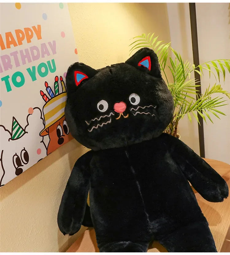 Cute Polka Dot Cat Plushie Doll Internet Famous Plush Toy Cat Doll Pillow Cushion for Girls Sleeping Gift Charming Skin-Friendly