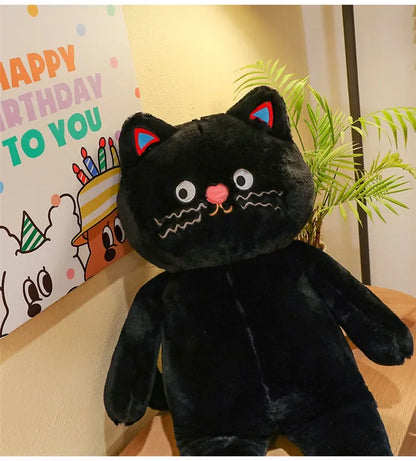 Cute Polka Dot Cat Plushie Doll Internet Famous Plush Toy Cat Doll Pillow Cushion for Girls Sleeping Gift Charming Skin-Friendly