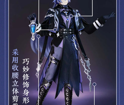 Genshin Impact Kyryll Chudomirovich Flins Cosplay Costume Wig Uniform Cloak Carnival Halloween Party for Women Men Props iCoser