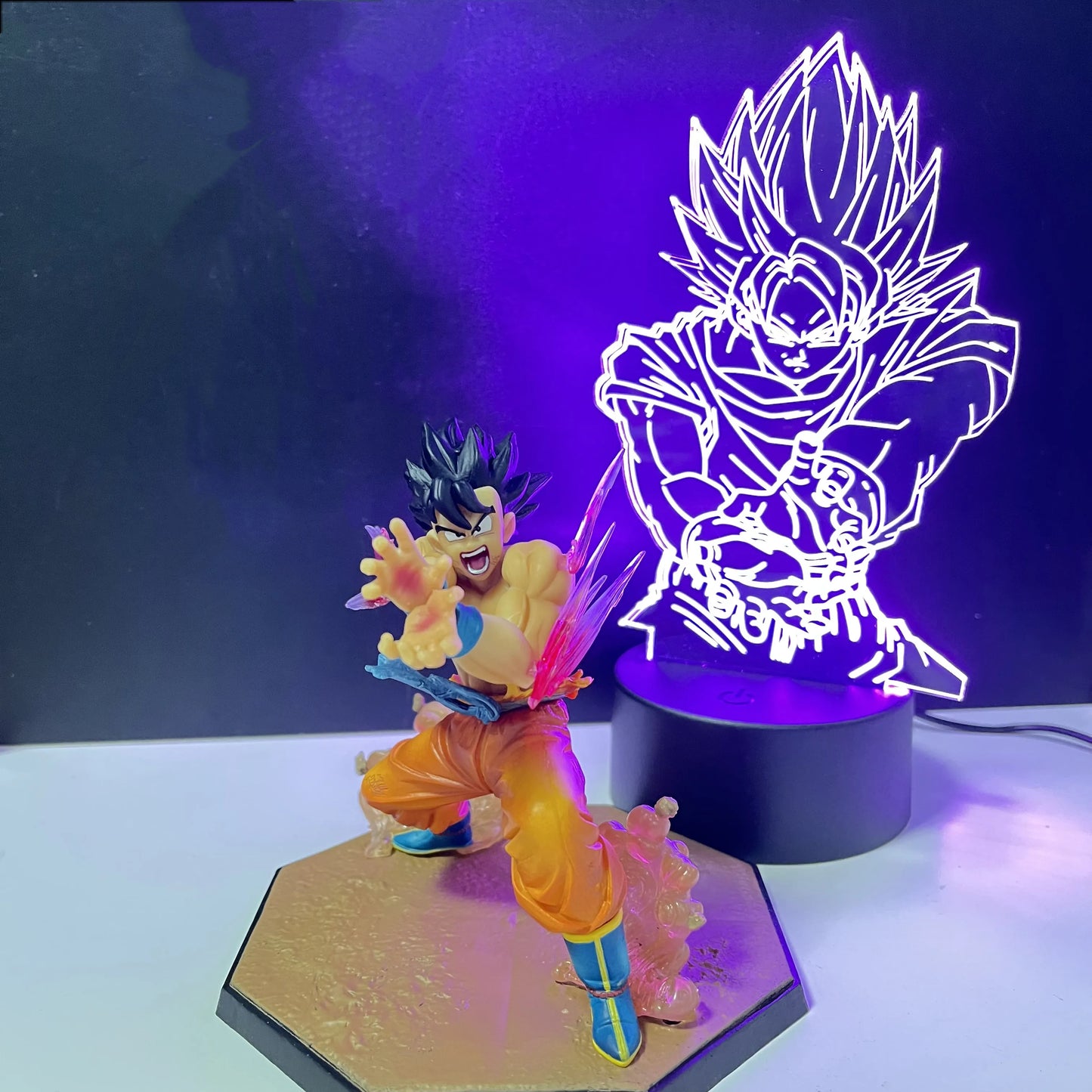 Dragon Ball Z Anime Figure Toys Son GOKU Kaiouken Action Figurine PVC Model Collection LED For Child Birthday Gift