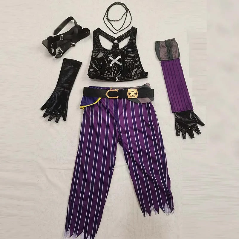 League of Legends Jinx Cosplay Costume Adult Faux Leather Set