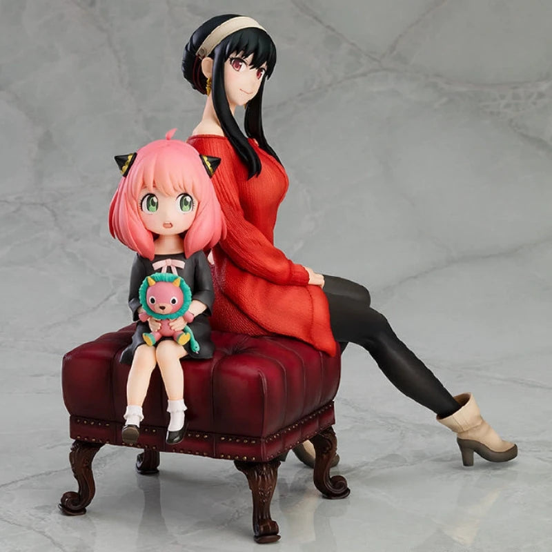 15cm Spy×Family Anya Forger and Yor Sitting on Sofa Anime Figure Model Statue Desktop Decoration Toy