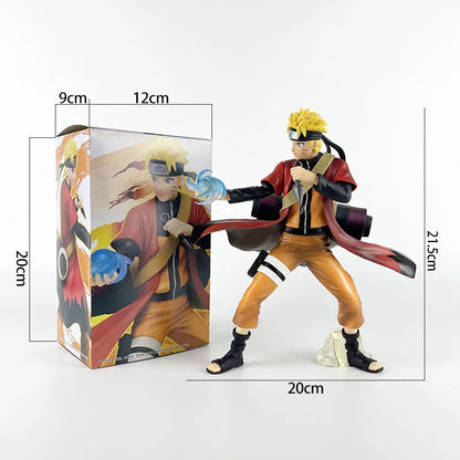 22CM Anime Naruto Uzumaki Naruto Sage Mode Rasengan Battle Form Model Uchiha Sasuke Toy Gift Collection Aciton Figure Kakashi