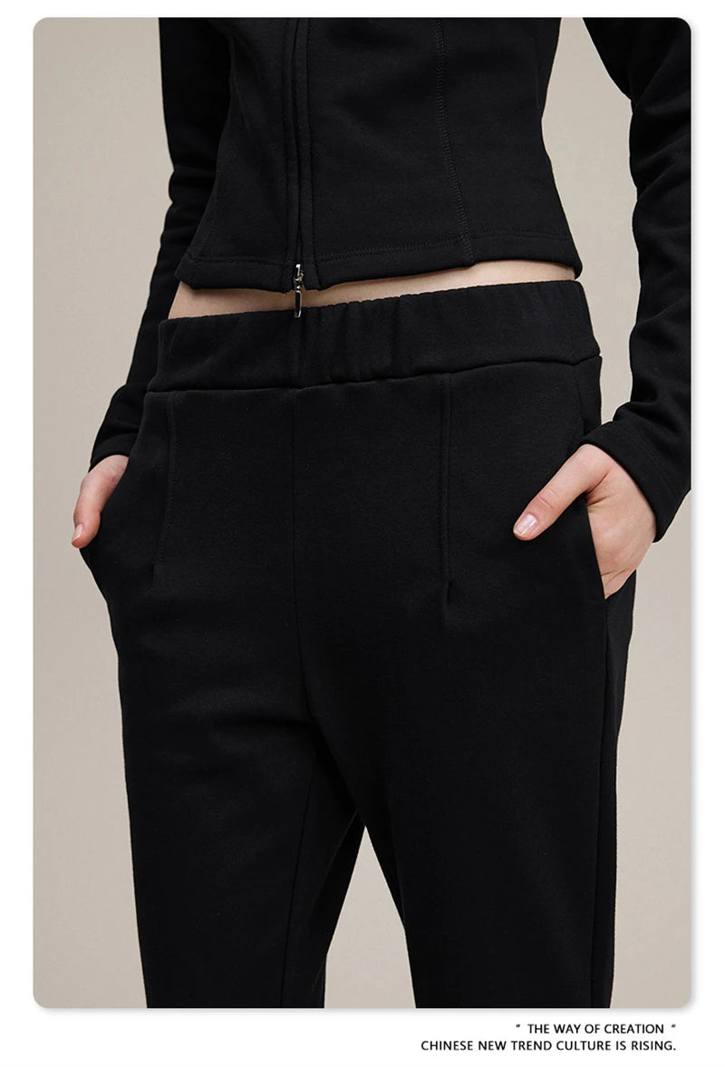 ZODF Women 2025 Autumn Sport Style Flared Pants Girls Female Mousse Muscle Sole Slimming Micro Yoga Trousers HY1095