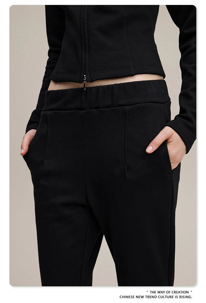 ZODF Women 2025 Autumn Sport Style Flared Pants Girls Female Mousse Muscle Sole Slimming Micro Yoga Trousers HY1095