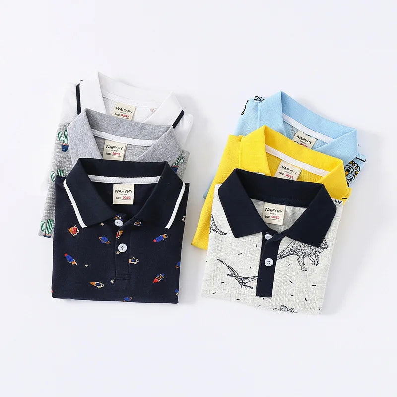 Yellow Polos for Boys Tops Cotton Korean Summer T Shirt with Collar Fashion Toddler Boy's Shirts Baby Clothes 0 to 3 6 9 Months