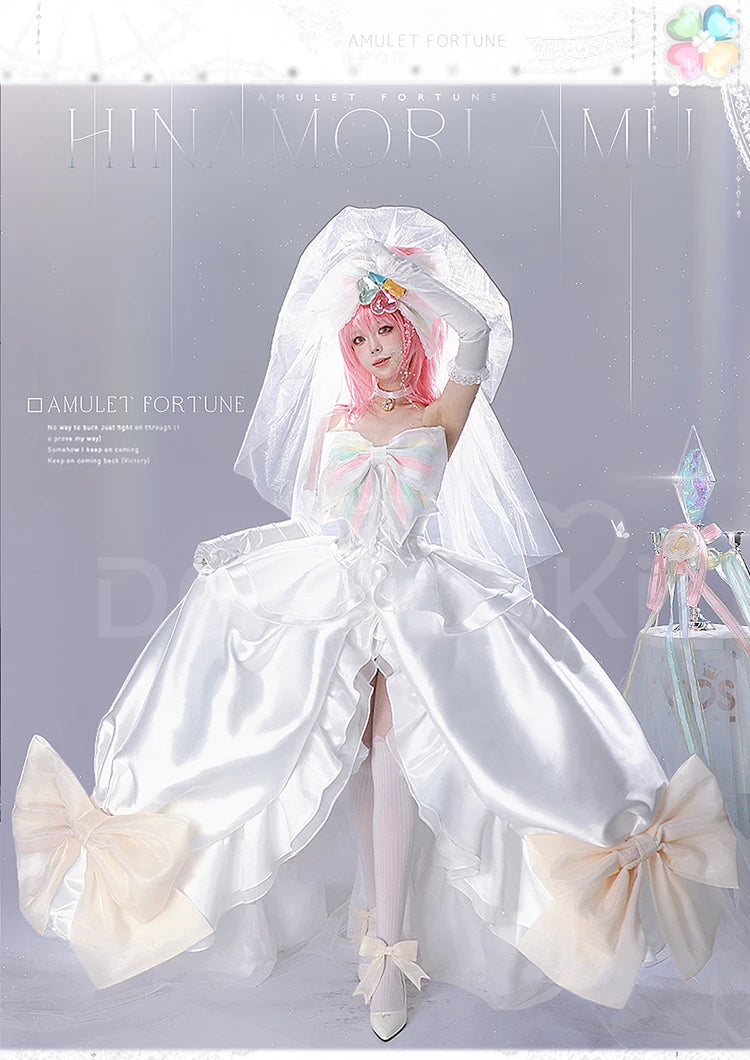 Hinamori Amu Cosplay Costume Anime Shugo Chara Cosplay DokiDoki-R Women Angel White Wedding Dress Hinamori Amu Costume Halloween