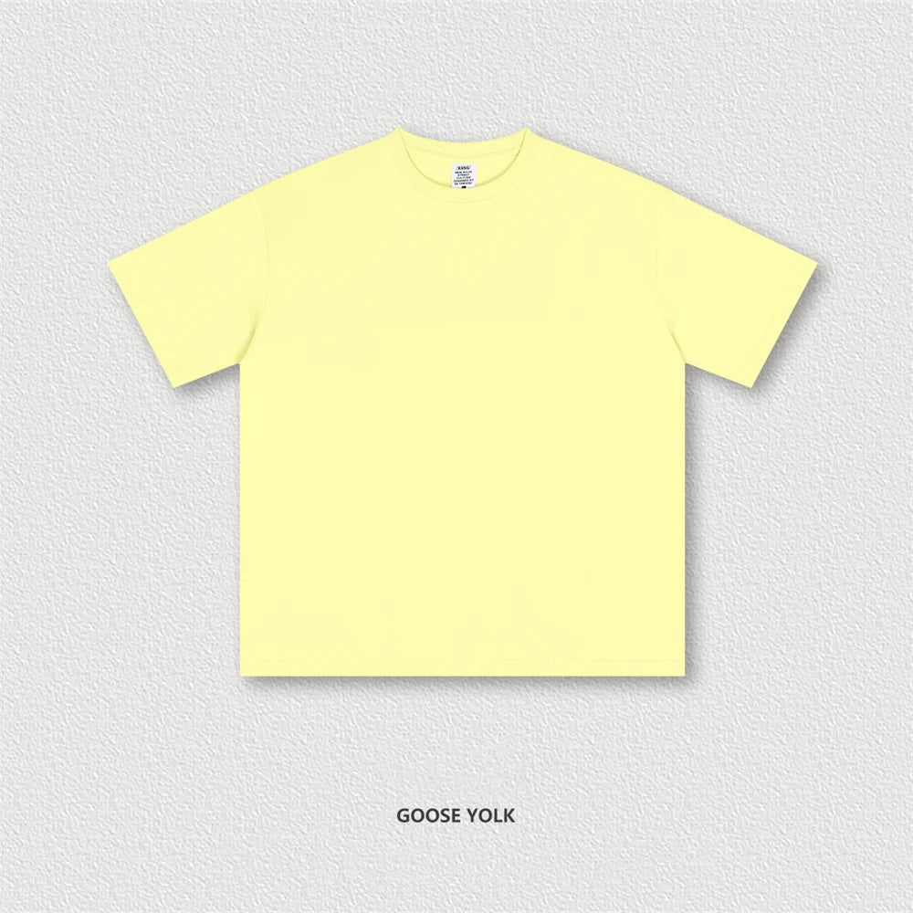 ZODF New 2025 Spring Summer 235gsm Solid Cotton T-Shirts For Men Women Unisex Loose Basic T Shirt Tees Brand Tops HY0970