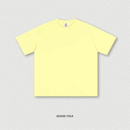 ZODF New 2025 Spring Summer 235gsm Solid Cotton T-Shirts For Men Women Unisex Loose Basic T Shirt Tees Brand Tops HY0970