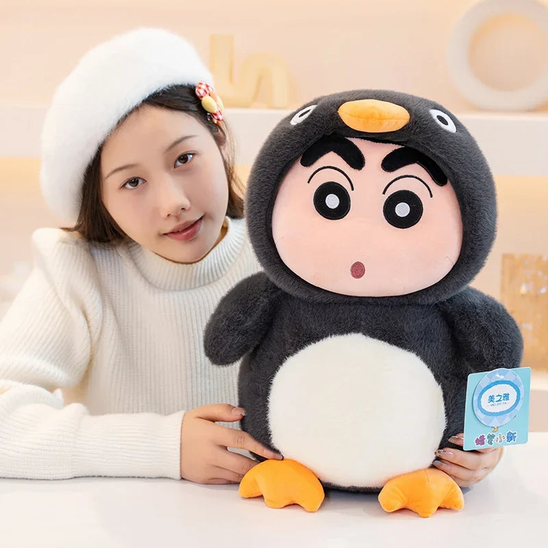 40cm Penguins Crayon Shin Chan Plush Toy Kawaii Tortoise Shin Chan Plushies Soothing Doll Cartoon Japanese Style Doll Gifts Gir