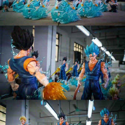 New Jt Statue 38cm/14.96inch Dragon Ball Z Vegetto Figure 3 Heads Replace Super Saiyan Action Figures Collection Model Toys Gift