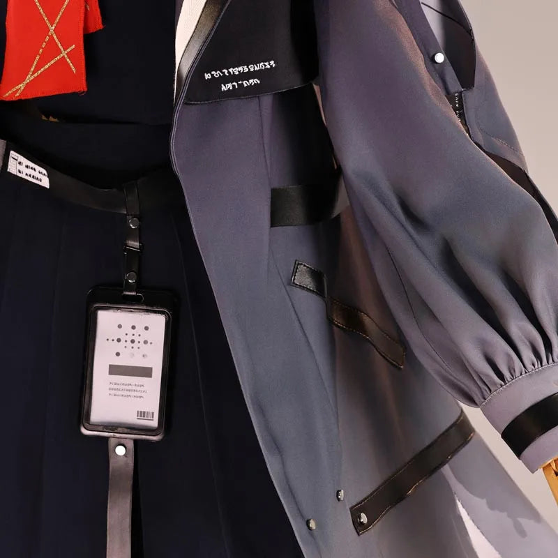 Wuthering Waves Chisa Cosplay Costume Wig Jacket Uniform Skirt Headwear Tattoo Sticker Halloween Party for Women Girls Role Play