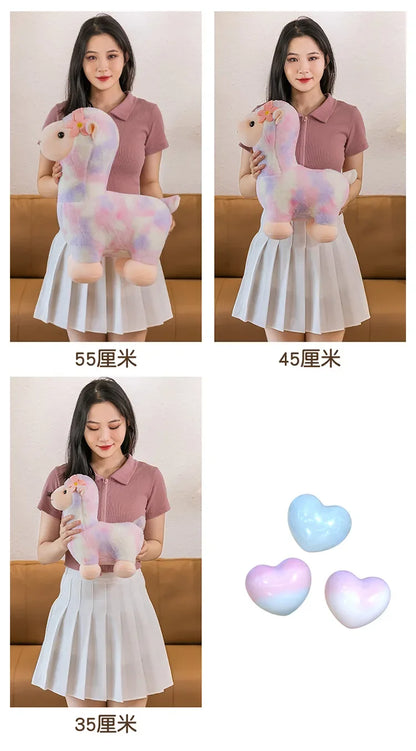 35-45cm Kawaii Fantastic Rainbow Colorful Plush Alpaca Stuffed Animals Doll Decoration Birthday Gifts Soft Pillow Children Gift