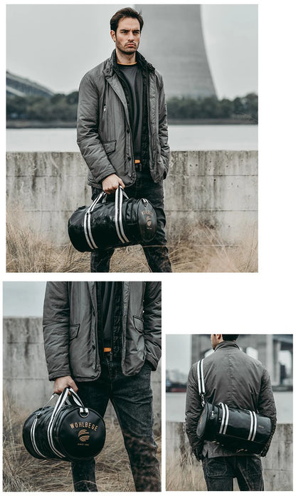 The Codex PU Leather Gym Bag Travel Tote Duffle for Men Sports Fitness Business Casual Weekend Outdoor Shoulder Handbag