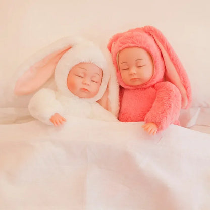 Lifelike Reborn Baby Dolls Soft Body Realistic Newborn Dolls Sleeping Girl Dolls Stuffed Toy Easter Stuffed Animal Bunny Rabbit