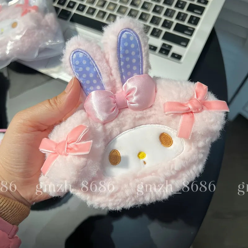 Sanrio Cartoon Backpack For Girl Women My Melody Sweet Piano Lovely Schoolbag Japanese Style Casual Large Capacity Plush Bag