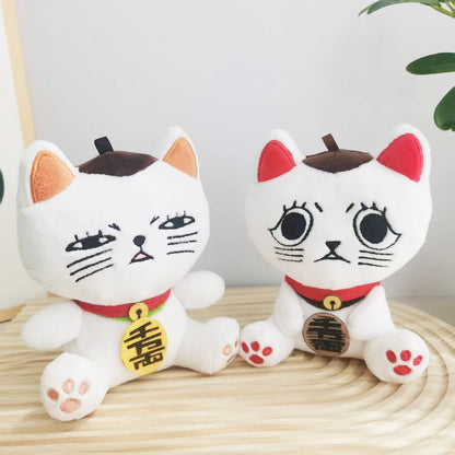 15/25cm Anime Dan Da Dan Plush Toy Cute Cartoon Figure Dandadan White Cat  Stuffed Soft Doll Lucky Cat Plushies Xmas Birthday