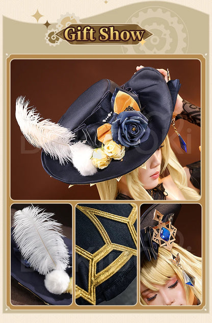 IN STOCK Navia Cosplay Costume Game Genshin Impact DokiDoki-SR Women Halloween Costume Metal Accessories Medieval Navia Wig