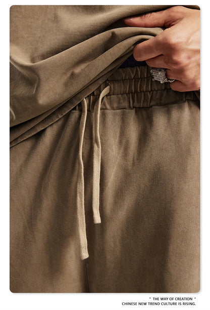 ZODF New 2024 Spring Summer 358gsm Cotton Cargo Pants For Men Unisex Casual Washed Straight Multi-Pockets Loose Trousers HY0829