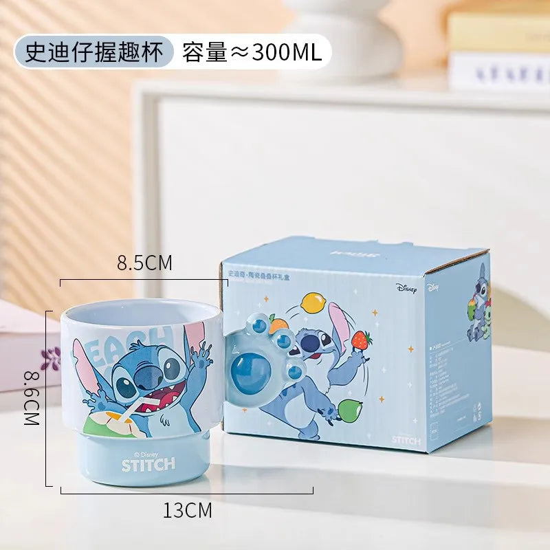 Disney Stitch Mug Office Coffee Cup Stackable Ceramics Mugs High Value Couple Water Cups Student Hot Water Cup Festival Gift
