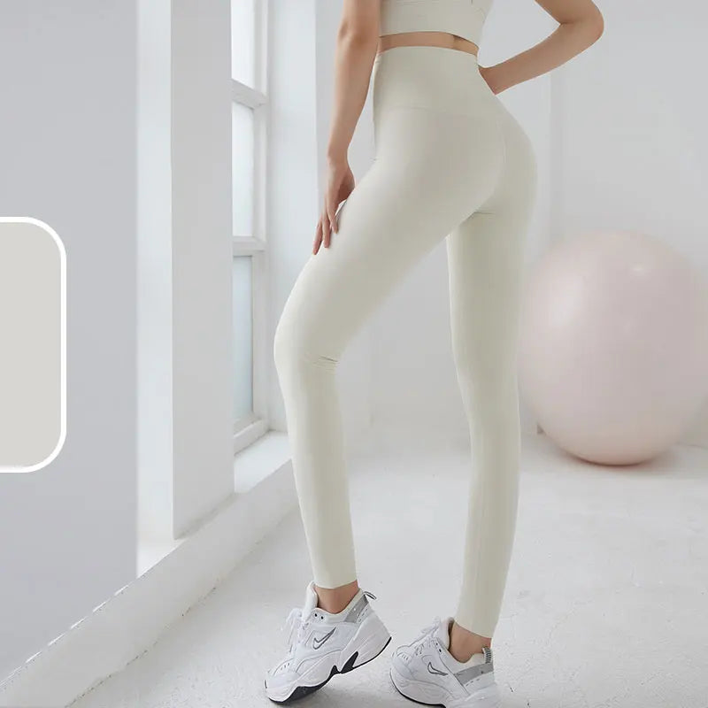 The Codex Seamless Yoga Leggings for Women – Athletic Gym Workout Fitness Pants Tights - White / XL