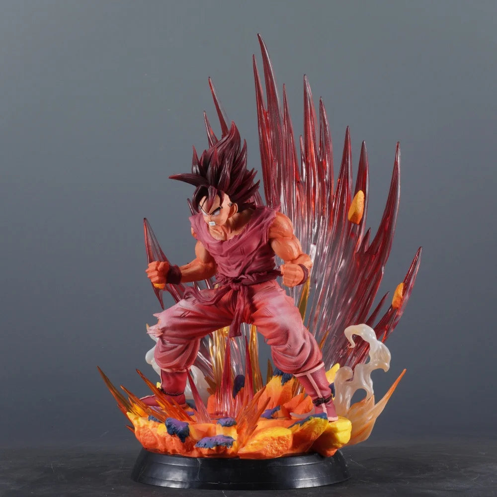 38cm Anime Dragon Ball Kaiouken Goku PVC Action Figure Statue Desktop Ornament Model Toy Gift
