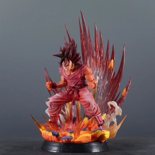 38cm Anime Dragon Ball Kaiouken Goku PVC Action Figure Statue Desktop Ornament Model Toy Gift