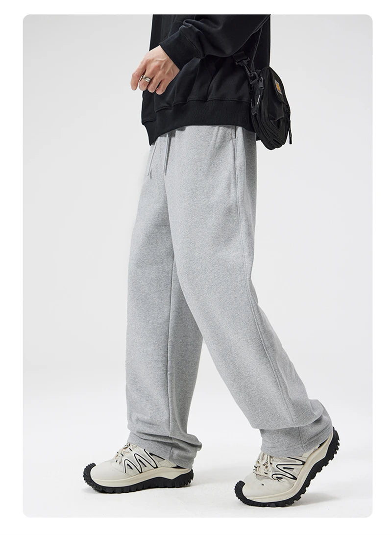 ZODF 2025 Winter Man Basic 420gsm Straight Pants Unisex Loose Clean Fit Sport Trousers Brand Streetwears HY0061