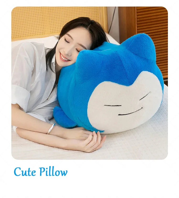 30-65cm Pokemo Snorlax Plush Toy Pillow Cute  Anime Cartoon Snorlax Doll Huge Cushion Sleep Pillow for Kids Birthday Xmas Gift
