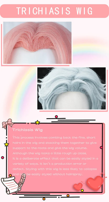 IN STOCK Jinxx Wig Game DokiDoki-R Women 38cm Hair Jinxx Cosplay Mask Tattoo Necklace Nails Bun Wig Luminous Ball Free Cap