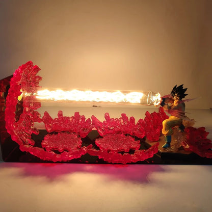 Son GOKU Action Figure Dragon Ball Z DIY Atmosphere Lampara Toys Kaiouken PVC Model Collection For Birthday Gift