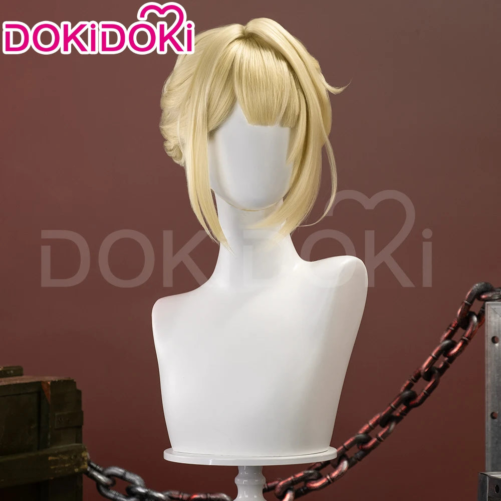IN STOCK Evelyn Wig Game Zenless Zone Zero DokiDoki ZZZ Women 35cm Golden Hair Evelyn Cosplay Free Wig Cap