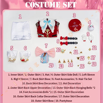 iCoser Honkai Star Rail Hyacine Cosplay Costume Wig Dress Hat Uniform Amphoreus Halloween Party for Women Girls Carnival Props