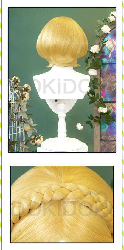 IN STOCK Princess Wig Game Cosplay DokiDoki Wig Women Cartoon Long Short Yellow Linkk Princess Cosplay Hair Free Cap Wig