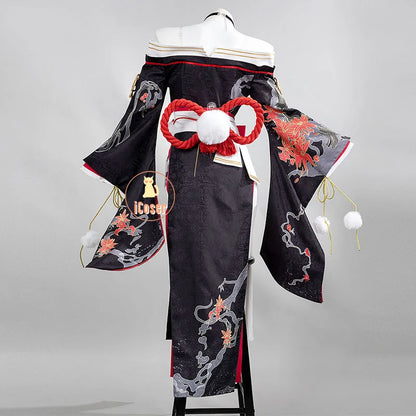 Neverness To Everness Hotori Cosplay Costume Dress Headwear Earrings Game NTE Outfit Halloween Party for Women Girls Role Play