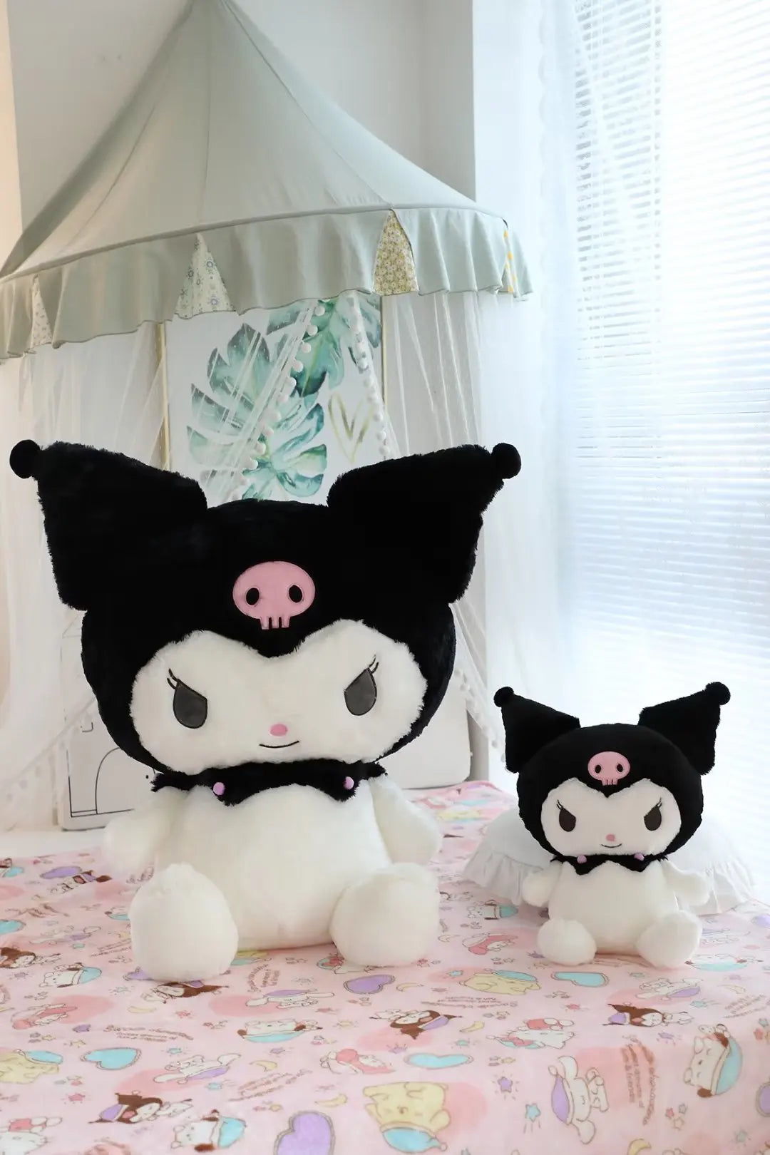 Big Size Sanrio Kuromi Series Plush Toys Kawaii Kuromi Stuffed Dolls Bedside Pillow Bay Window Large Cushion Gift For Kids