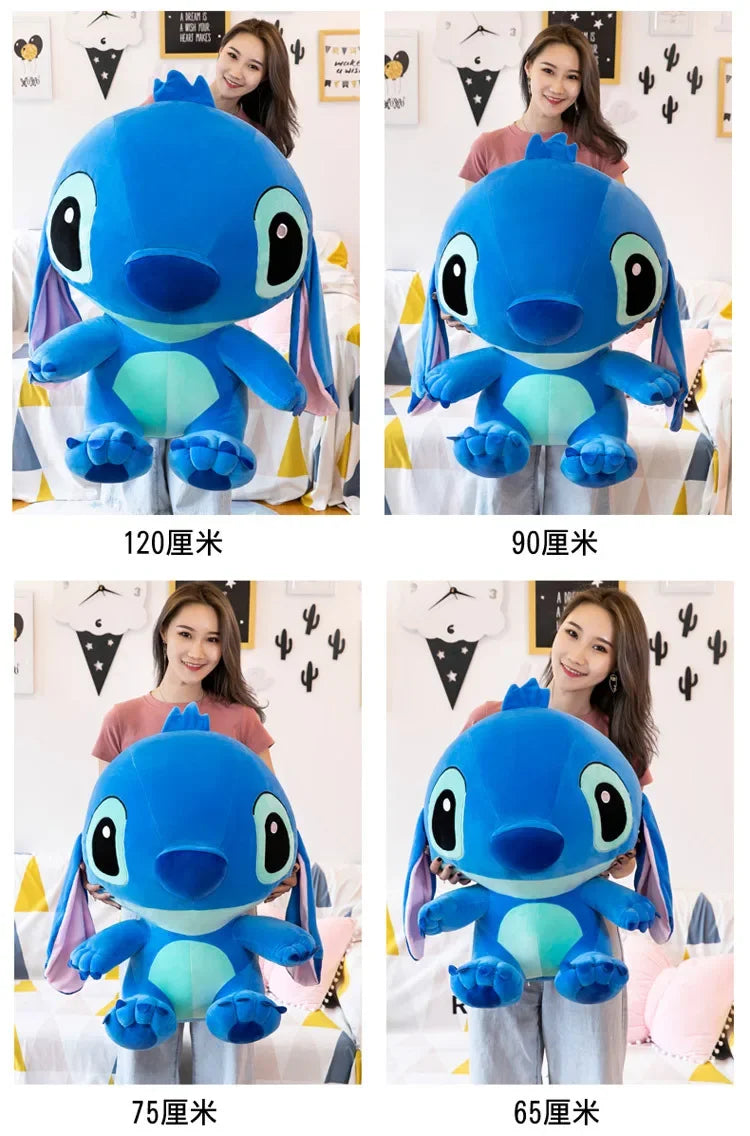 80cm Big Size Disney LILO & Stitch Anime Plush Stuffed Doll Room Plushies Pillow Ornaments Peluche Children's Holiday Gifts