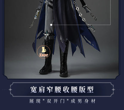 Genshin Impact Kyryll Chudomirovich Flins Cosplay Costume Wig Uniform Game Cos Outfit Halloween Party for Women Men Carnival Set