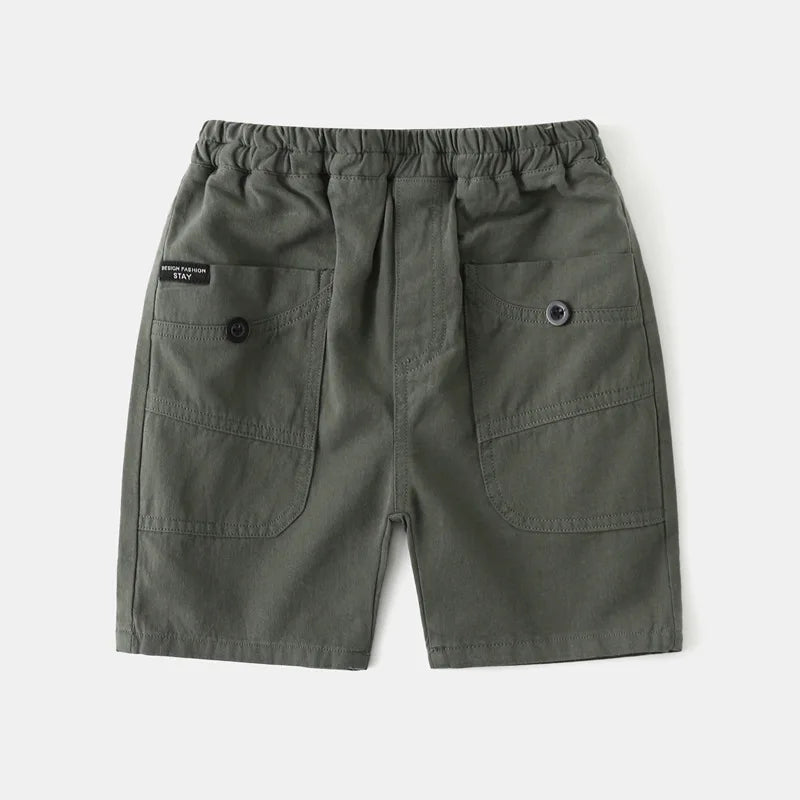 Cargo Shorts Boys 2 to 8 Years 2025 Boutique Cotton Toddler Boy Short Pants Korean Brown Black Army Beach Shorts Fashion Clothes