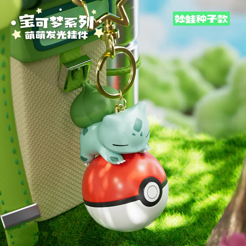 Genuine Pokemon Keychain Pikachu Psyduck Piplup Bulbasaur Anime Action Figure Toy Fragrance Pendant Christmas Gift - 7CM