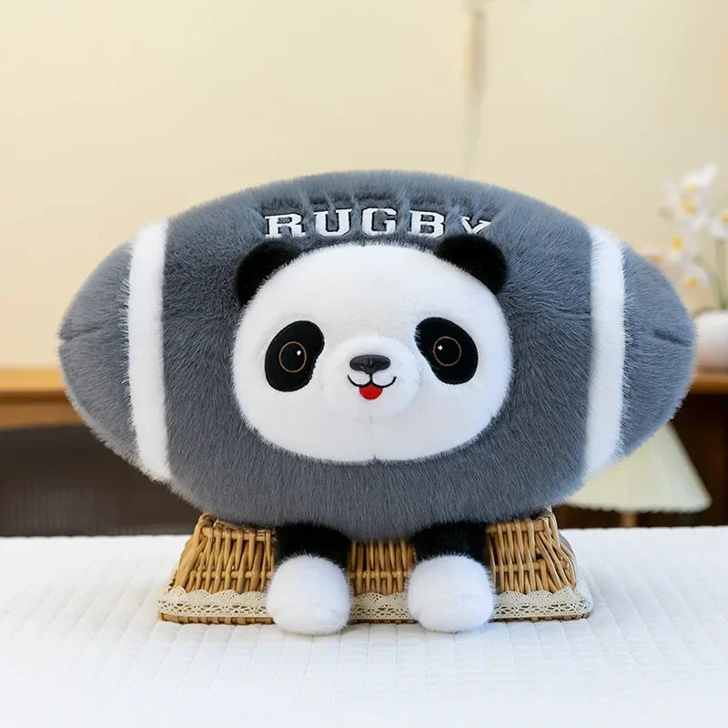 Creative Rugby Capybara Doll Cute Panda Plush Toys Pillow Capibara Seat Cushion Girls Children Birthday Gift Soft Stuffed Animal